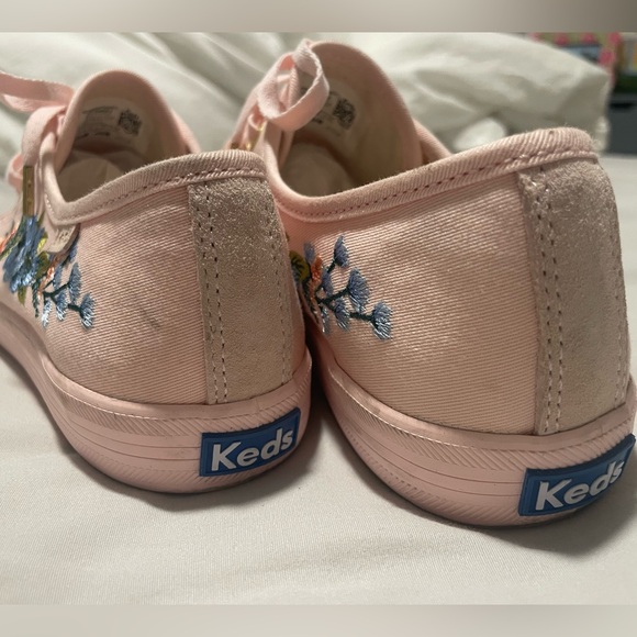 Keds x Rifle Paper Co Sneaker Women's Size 7.5 Pink Embroidered Floral Flower - Picture 3 of 10